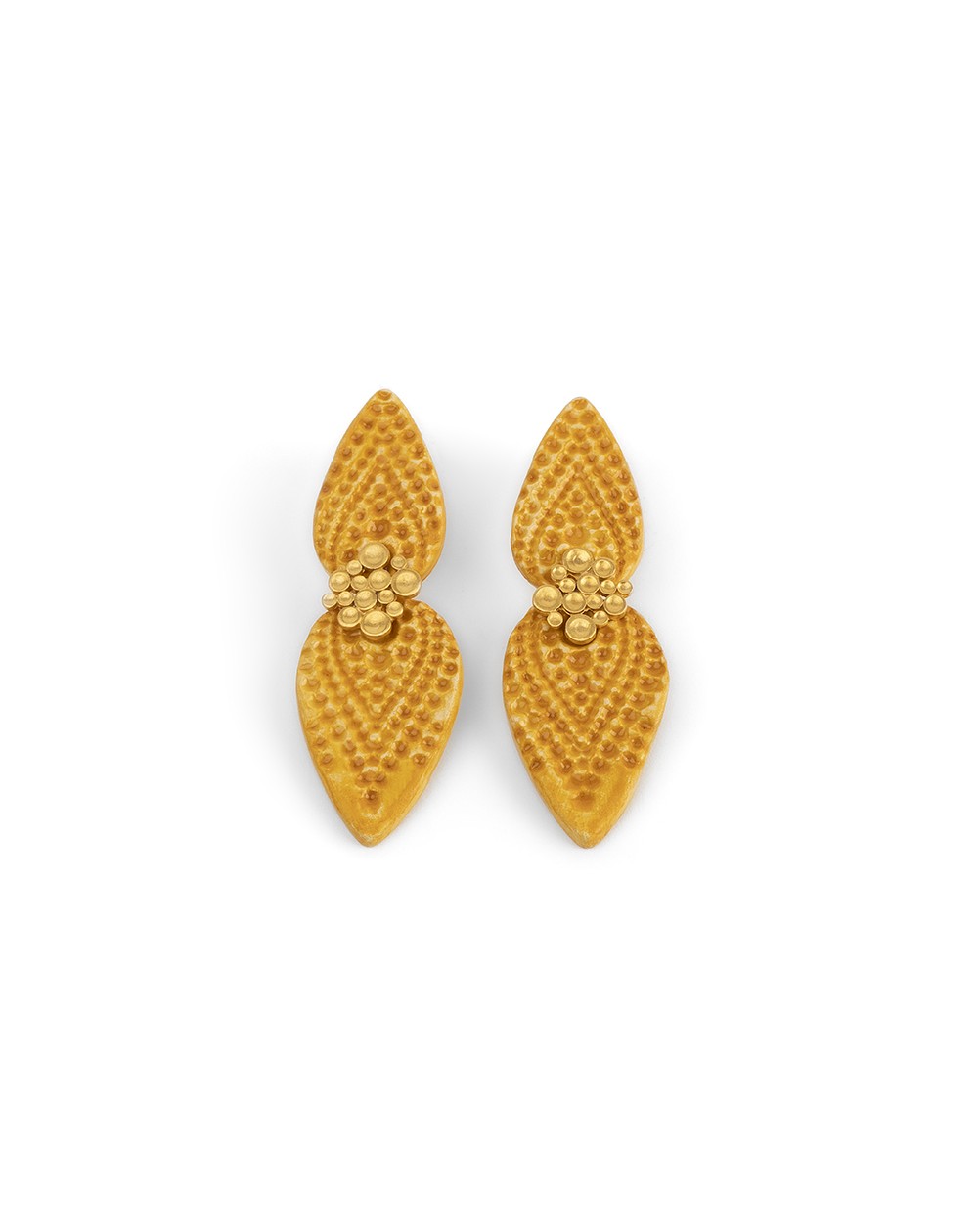 Κεραμικά σκουλαρίκια Dots Gold Plated Silver (S098-G)