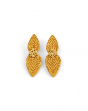 Κεραμικά σκουλαρίκια Dots Gold Plated Silver (S098-G)