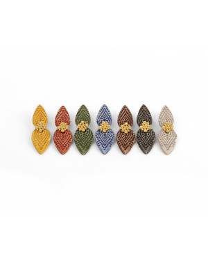Κεραμικά σκουλαρίκια Dots Gold Plated Silver (S098-G)