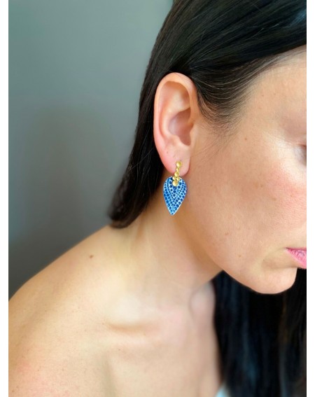 Ceramic earrings Dots Gold Plated Silver (S097-G)