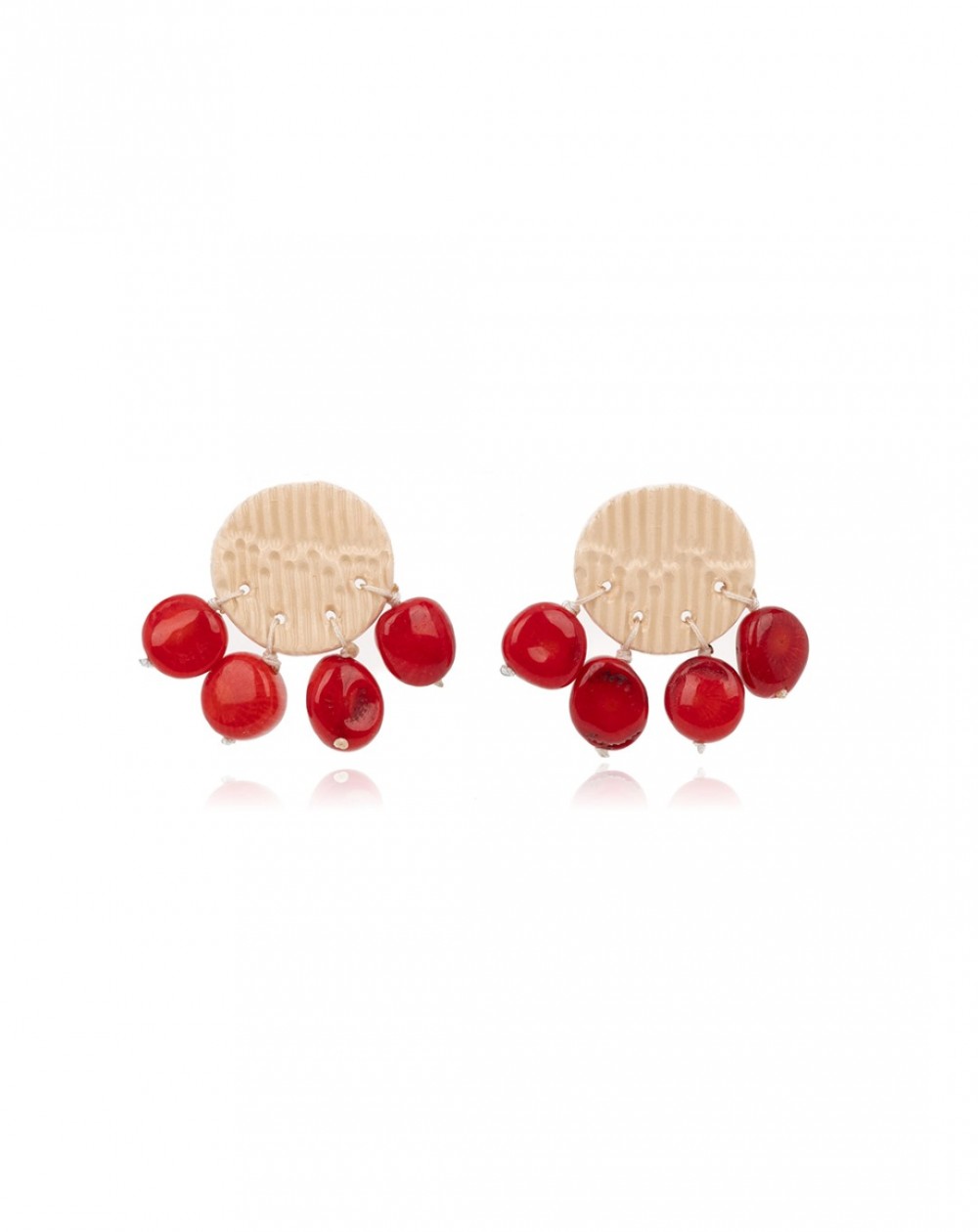 Ceramic earrings Coral Lines (S102-C)