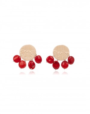 Ceramic earrings Coral Lines (S102-C)