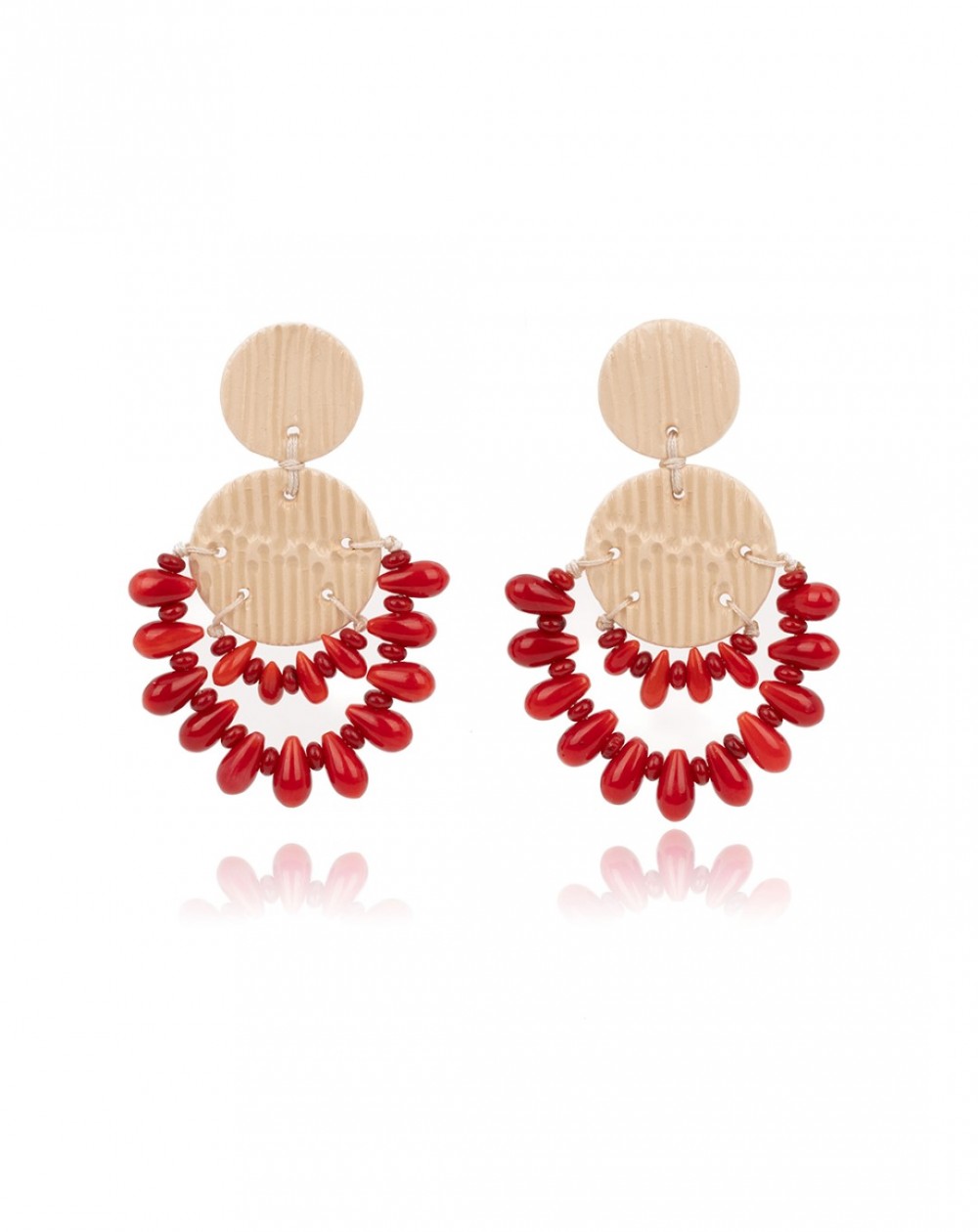 Ceramic earrings Coral Lines (S104-C)