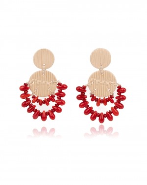Ceramic earrings Coral Lines (S104-C)