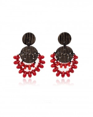 Ceramic earrings Coral Lines (S104-C)